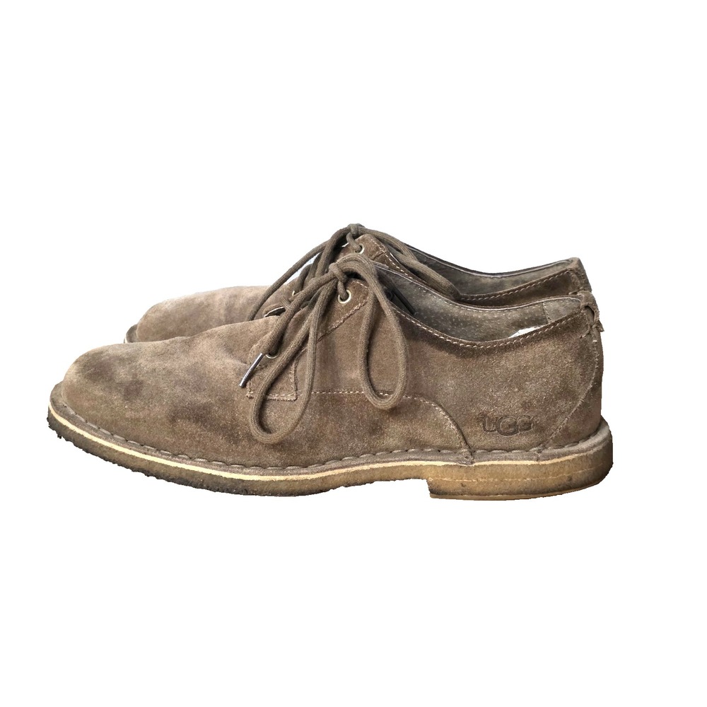 UGG TAN SUEDE OXFORD Dress SHOES Sheepskin Lining‎ Mens 10